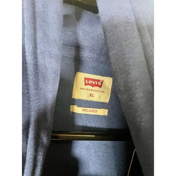 Levi's Men's Palm Logo Relaxed Fit Pullover Sweatshirt - Indigo Extra Large XL - Picture 3 of 6